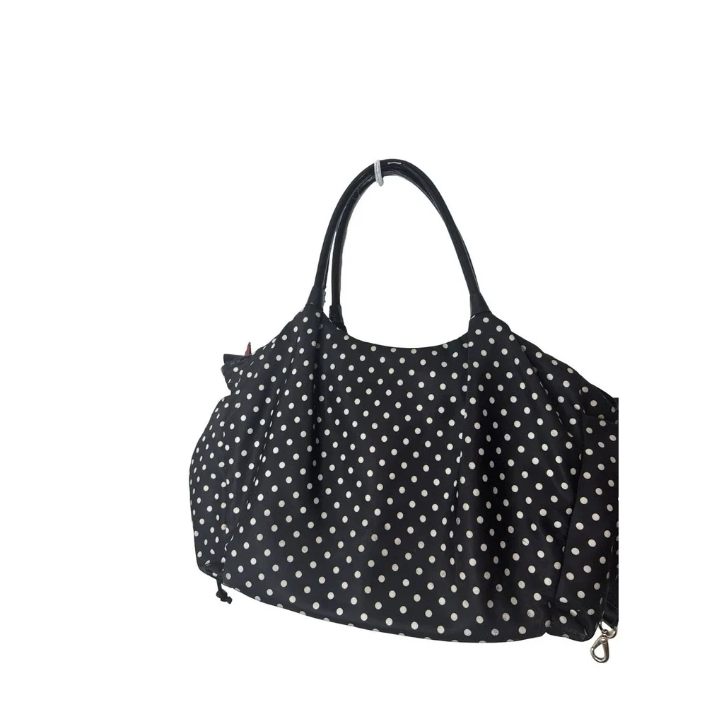 Kate Spade Classic Stevie Black Nylon Polka Dot Diaper Bag Tote